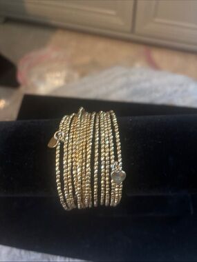 Gold Beaded Multi-Strand Wrap Bracelet